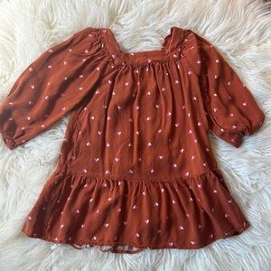 Girls long sleeve dress with hearts. XS (4/5)